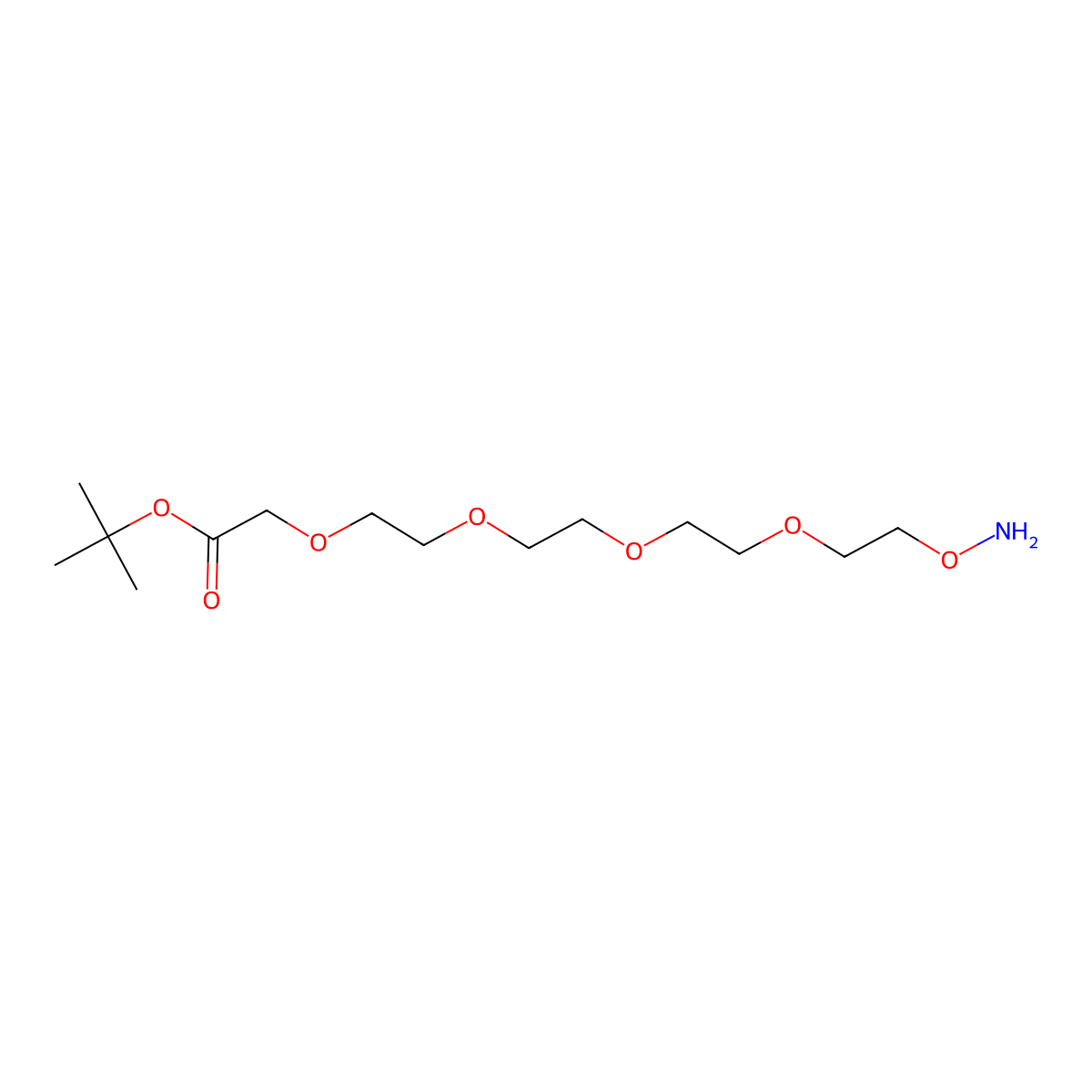 Aminooxy-PEG4-CH2CO2tBu molecular structure, CAS 2062663-62-9