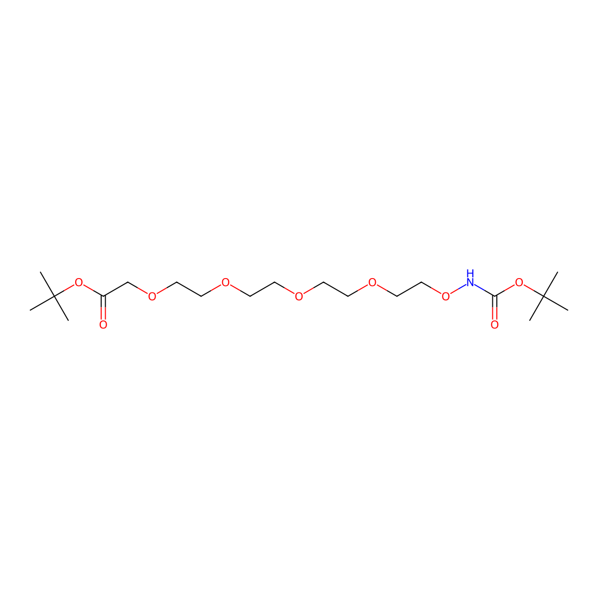 t-Boc-Aminooxy-PEG4-CH2CO2-t-Bu molecular structure, CAS 2062663-63-0
