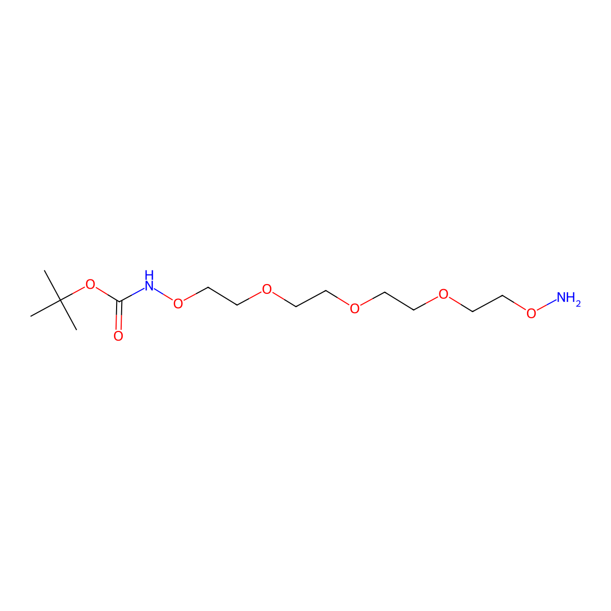 t-Boc-Aminooxy-PEG3-oxyamine molecular structure, CAS 2062663-66-3