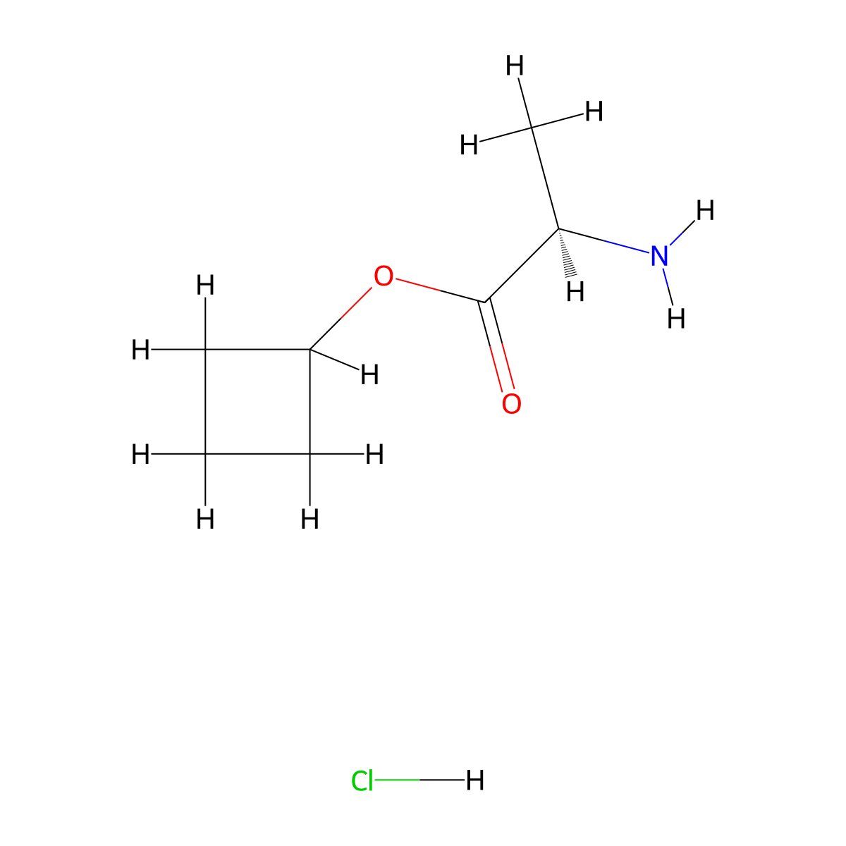 Cyclobutyl (R)-2-aminopropanoate hydrochloride molecular structure, CAS 2062663-91-4