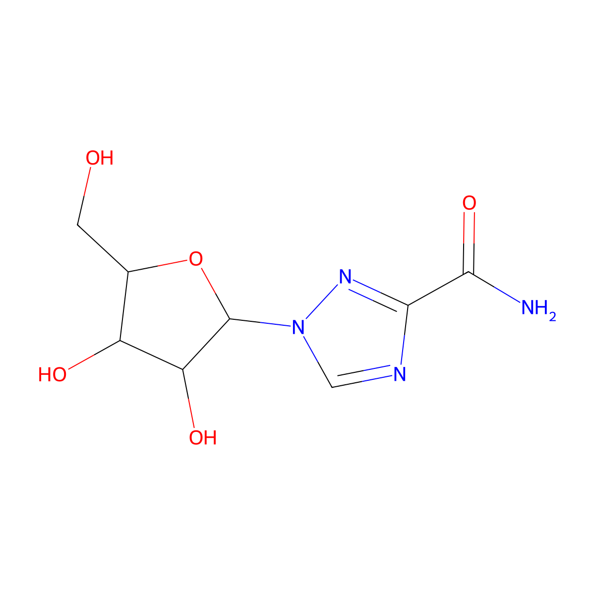 Levovirin molecular structure, CAS 206269-27-4