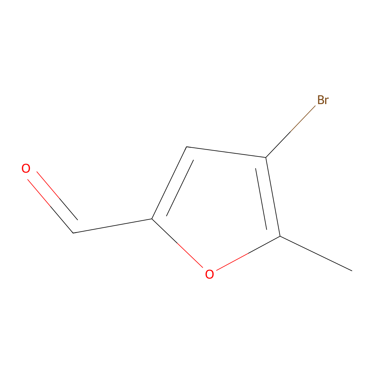 2-Furancarboxaldehyde, 4-bromo-5-methyl- molecular structure, CAS 20627-04-7
