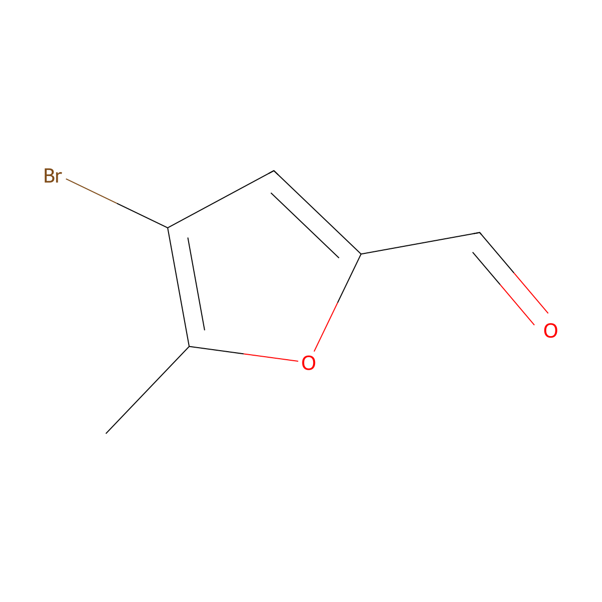 2-Furancarboxaldehyde, 4-bromo-5-methyl- molecular structure, CAS 20627-04-7