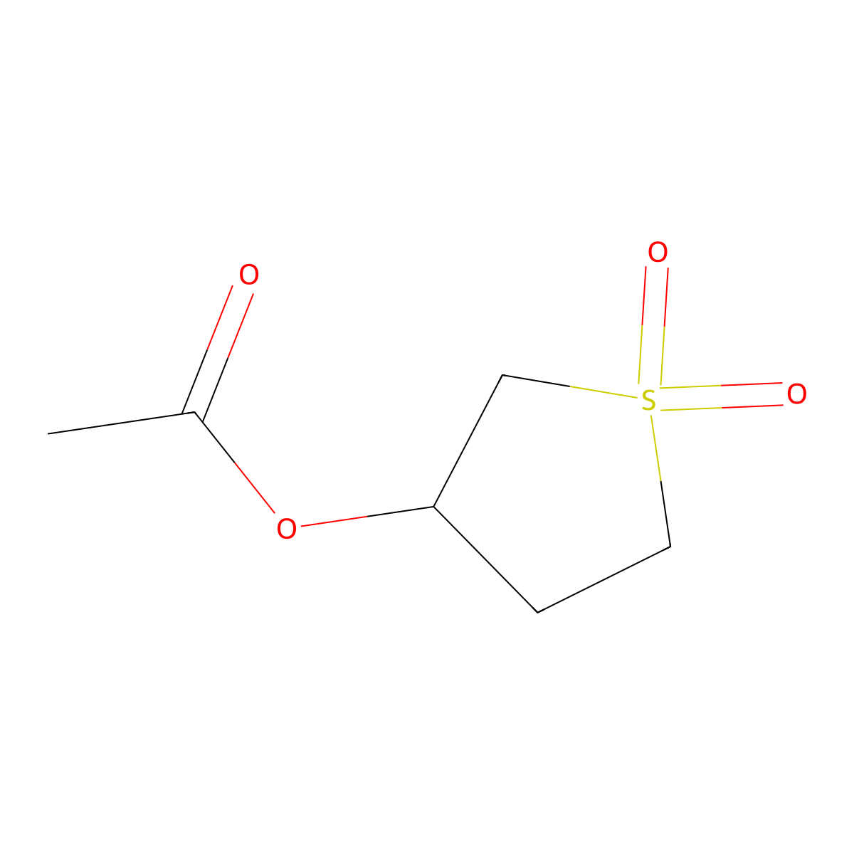 Thiophene-3-ol, tetrahydro-, 3-acetate, 1,1-dioxide molecular structure, CAS 20627-68-3