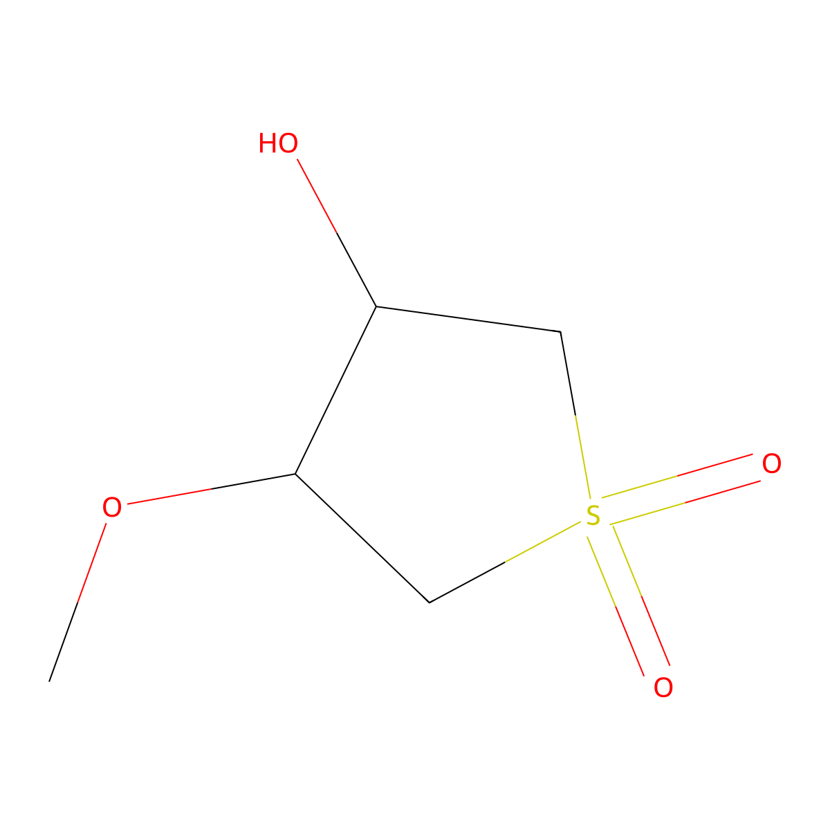3-Hydroxy-4-methoxy-1lambda~6~-thiolane-1,1-dione molecular structure, CAS 20627-70-7
