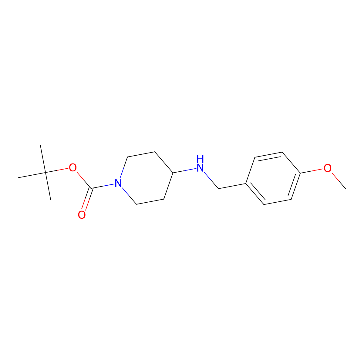 tert-Butyl 4-(4-methoxybenzylamino)piperidine-1-carboxylate molecular structure, CAS 206273-84-9