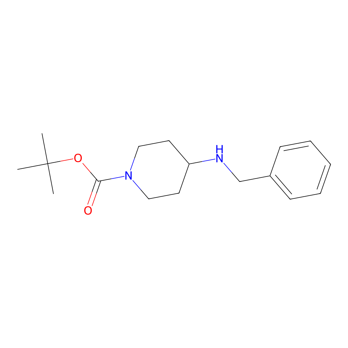 1,1-Dimethylethyl 4-((phenylmethyl)amino)-1-piperidinecarboxylate molecular structure, CAS 206273-87-2