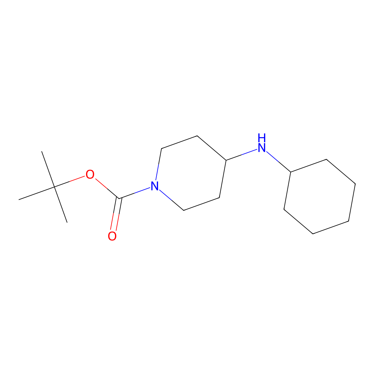 Tert-butyl 4-(cyclohexylamino)piperidine-1-carboxylate molecular structure, CAS 206274-13-7