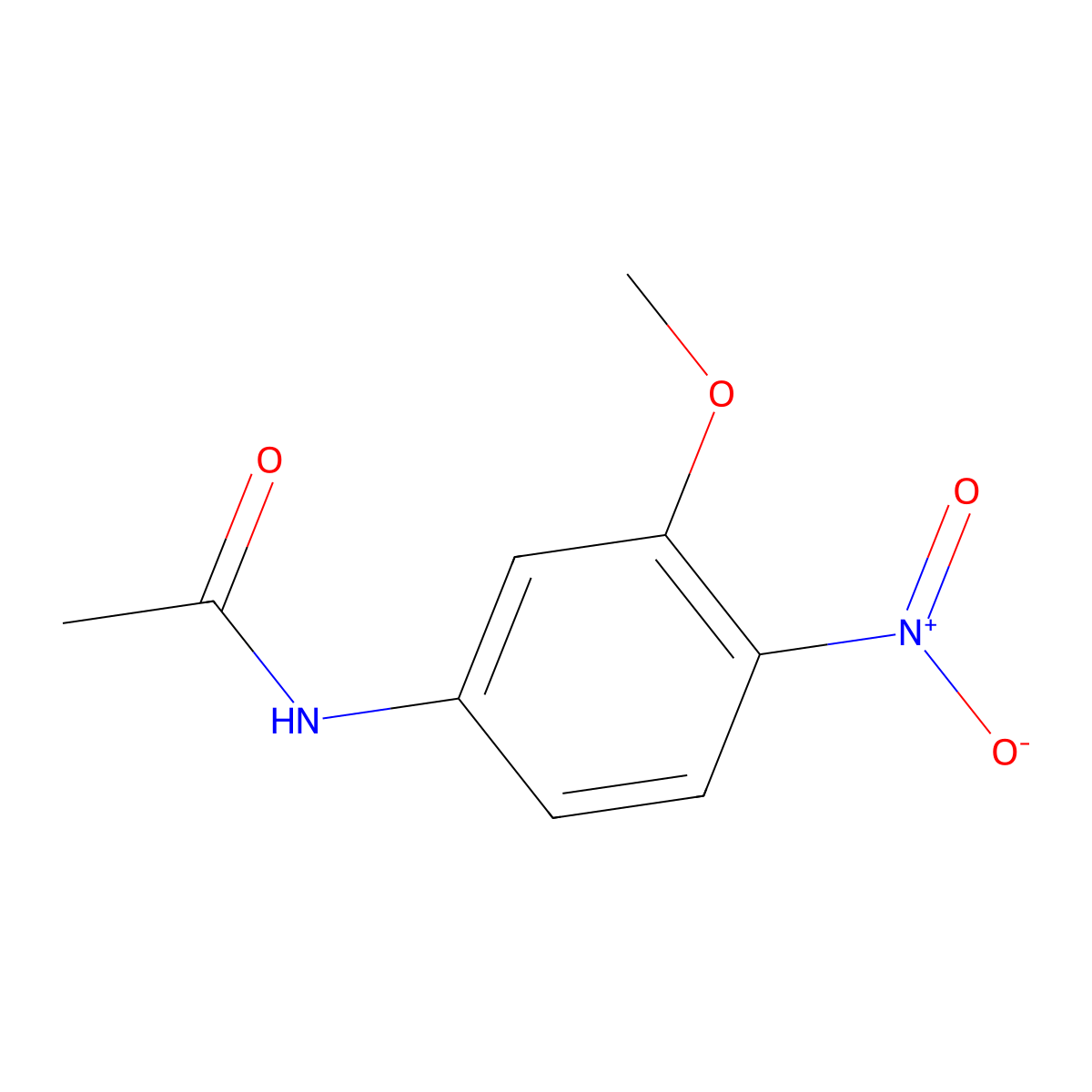 N-(3-Methoxy-4-nitrophenyl)acetamide molecular structure, CAS 20628-19-7