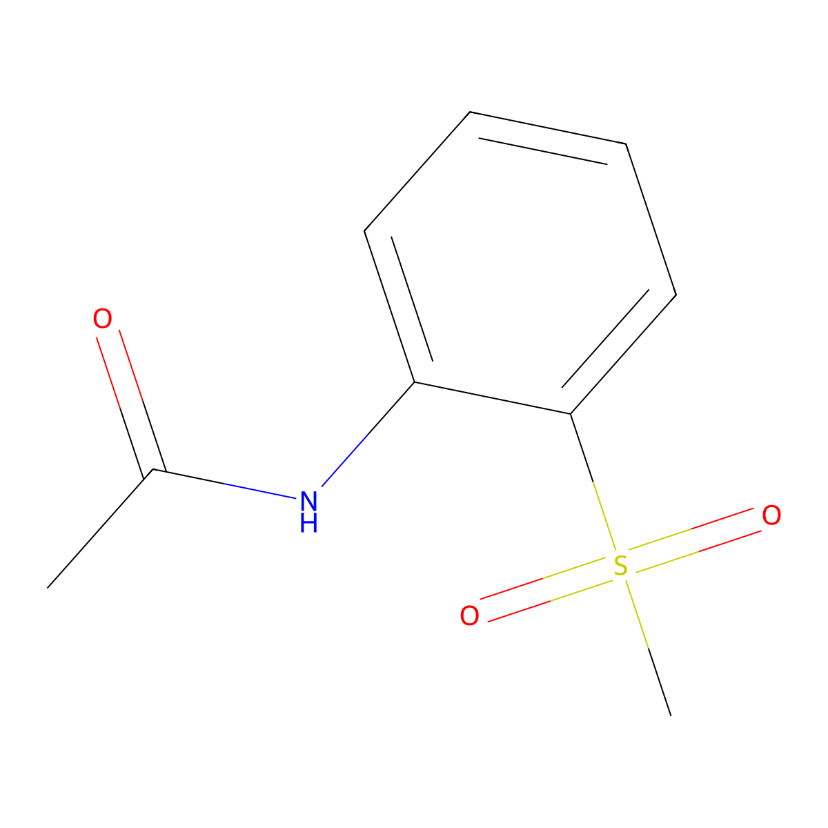 N-(2-(Methylsulfonyl)phenyl)acetamide molecular structure, CAS 20628-27-7