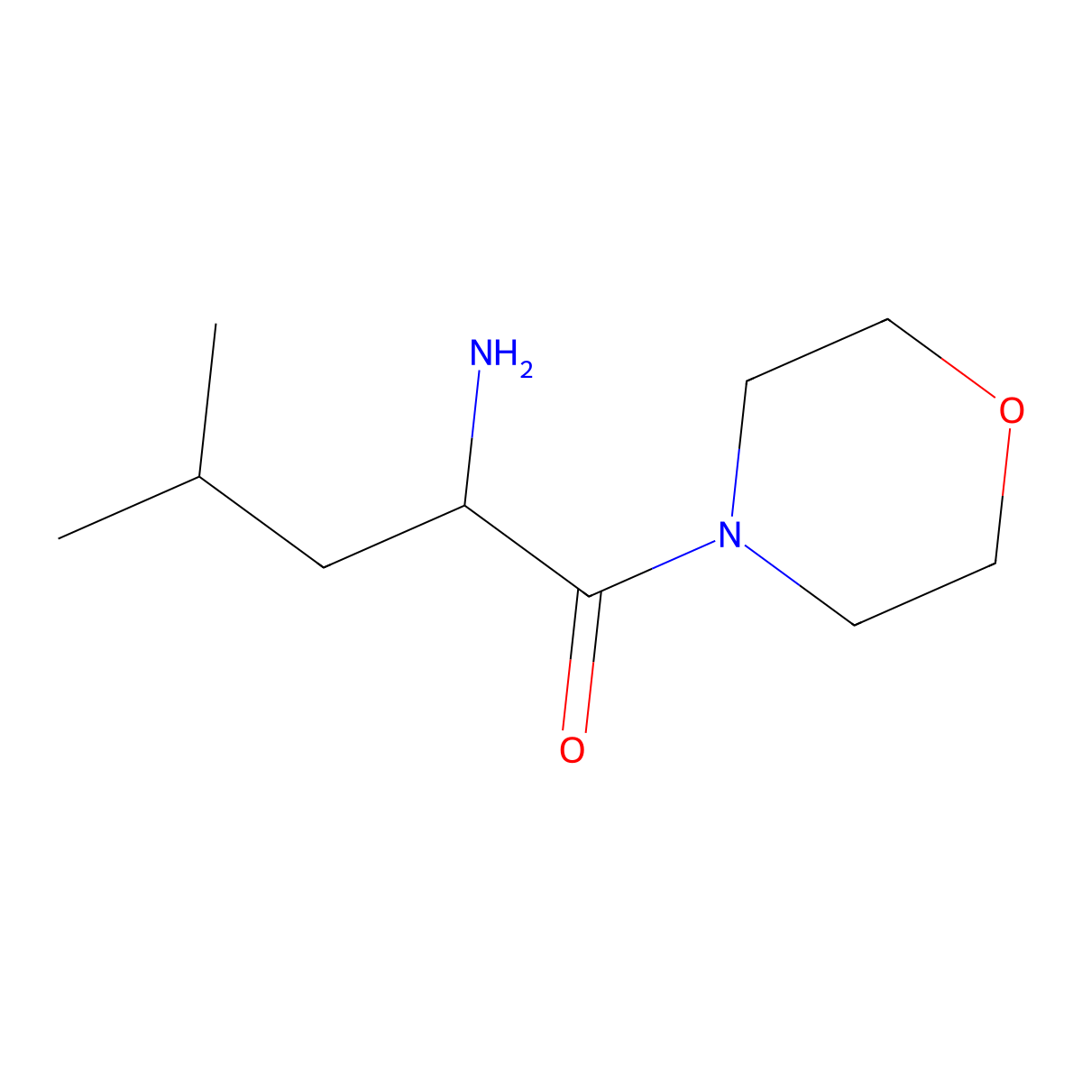 (2S)-2-amino-4-methyl-1-(morpholin-4-yl)pentan-1-one molecular structure, CAS 206280-03-7