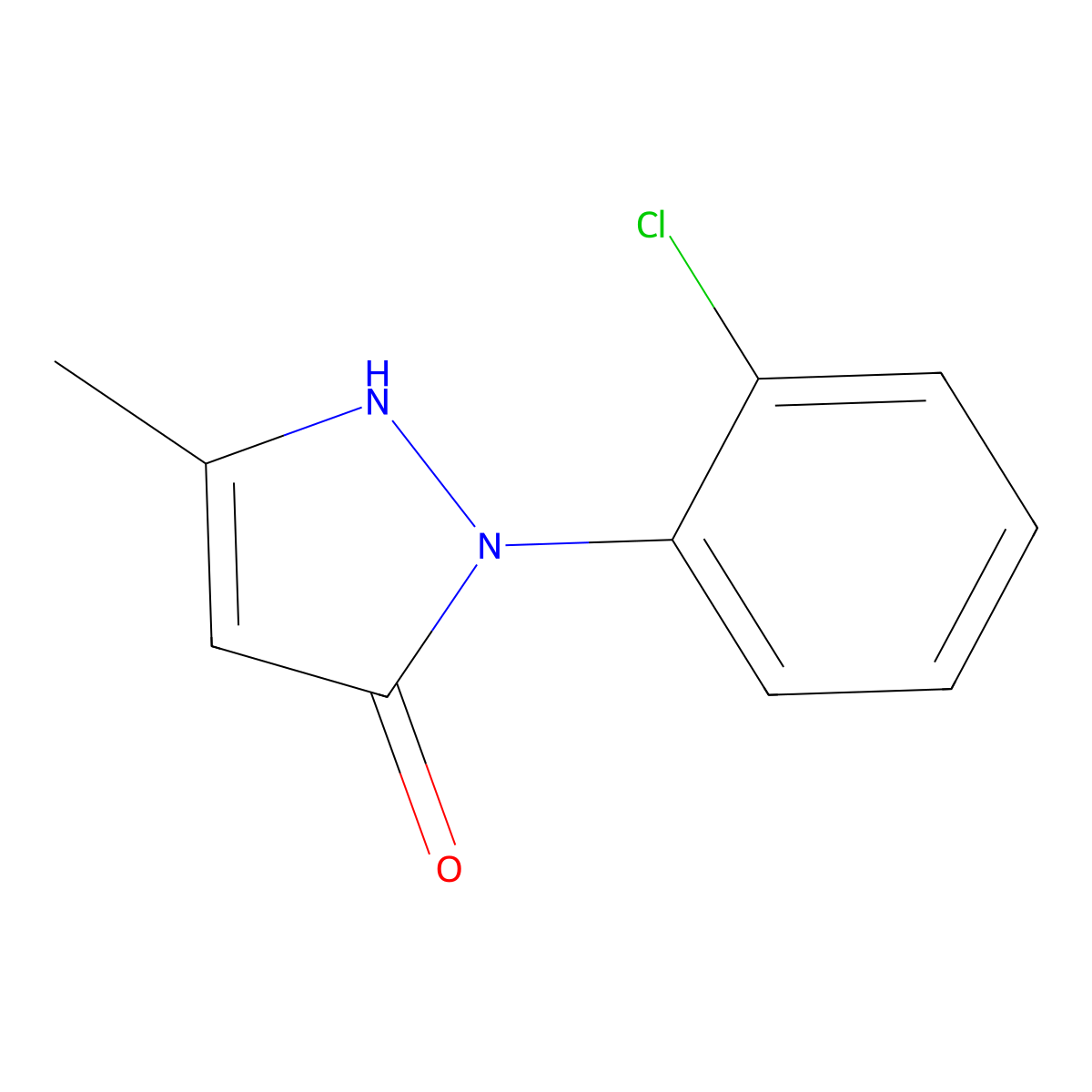 1-(2-chlorophenyl)-3-methyl-1H-pyrazol-5-ol molecular structure, CAS 20629-90-7