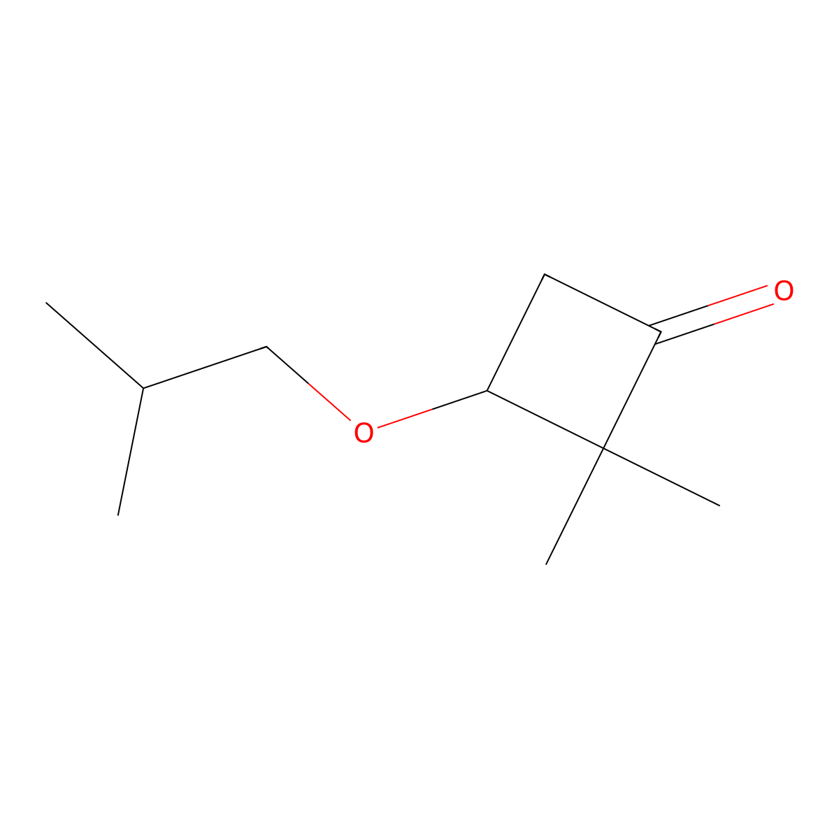 2,2-Dimethyl-3-(2-methylpropoxy)cyclobutan-1-one molecular structure, CAS 2063-95-8