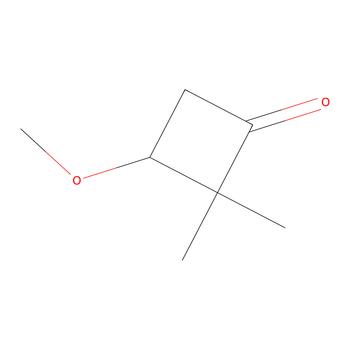 3-Methoxy-2,2-dimethylcyclobutan-1-one molecular structure, CAS 2063-96-9