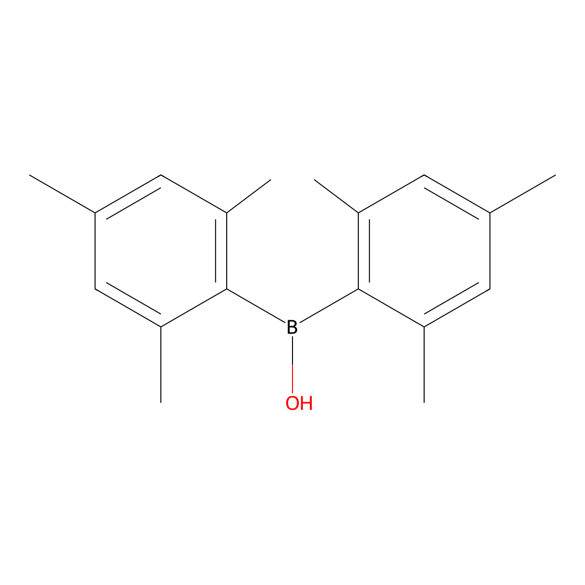Dimesitylborinic acid molecular structure, CAS 20631-84-9
