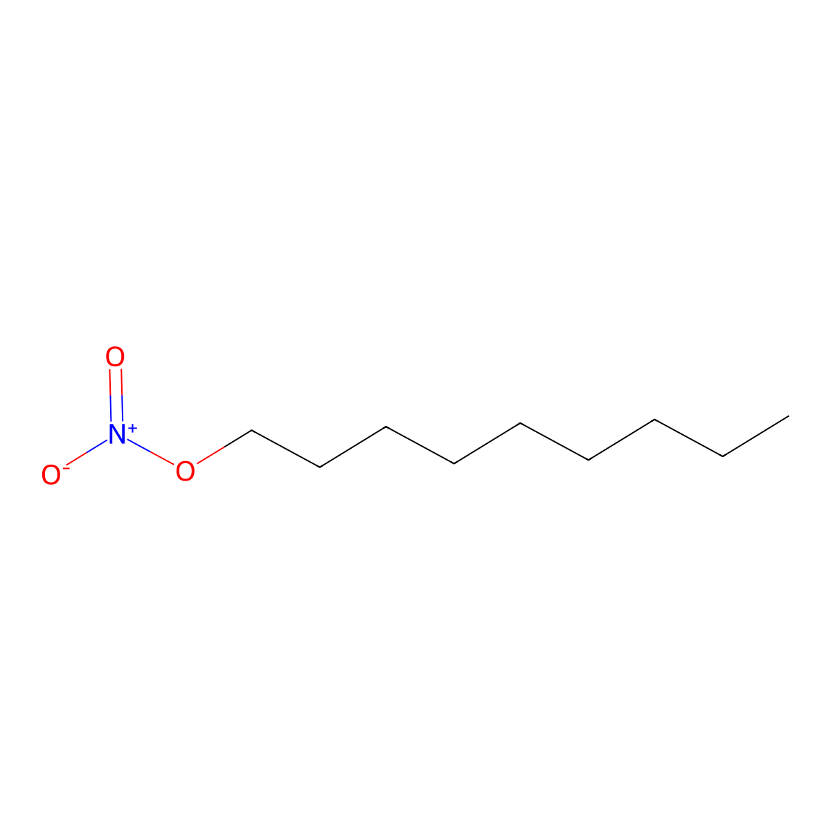 Nonyl nitrate molecular structure, CAS 20633-13-0