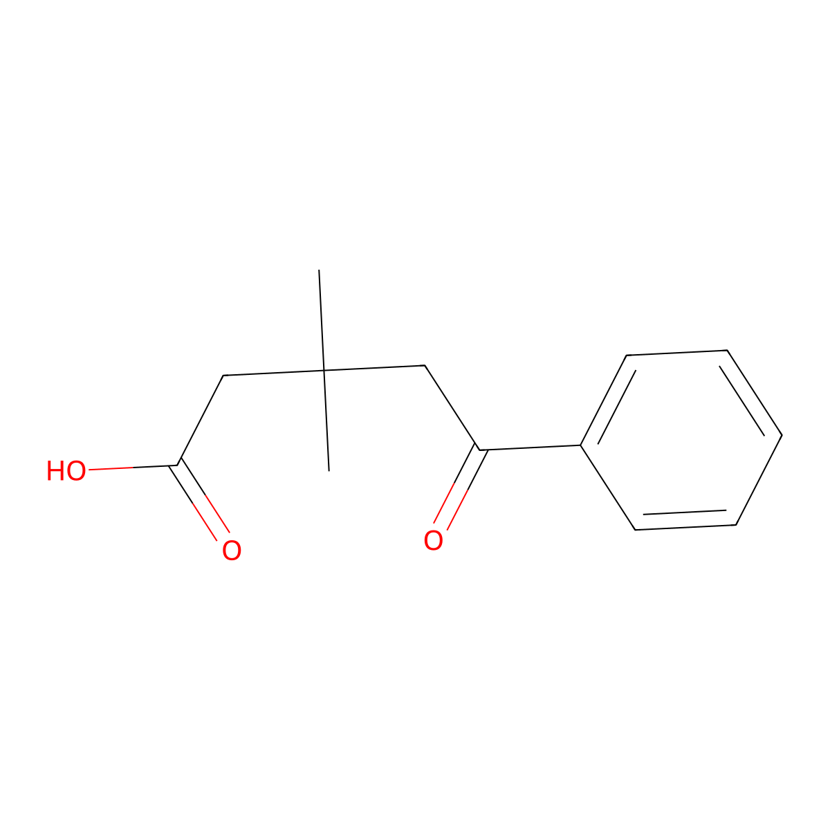 3,3-Dimethyl-5-oxo-5-phenylpentanoic acid molecular structure, CAS 20633-28-7