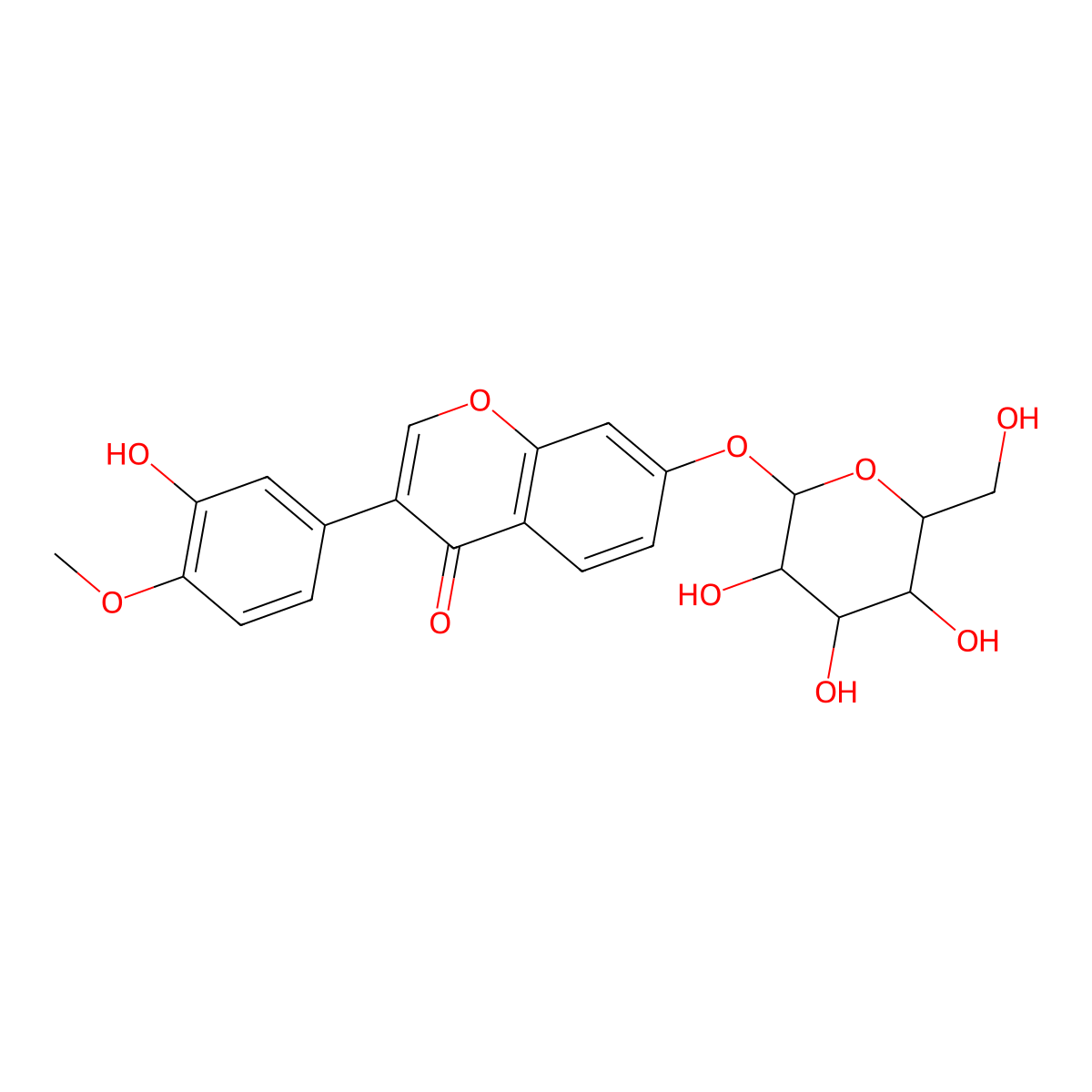 Calycosin 7-o-beta-D-glucoside molecular structure, CAS 20633-67-4