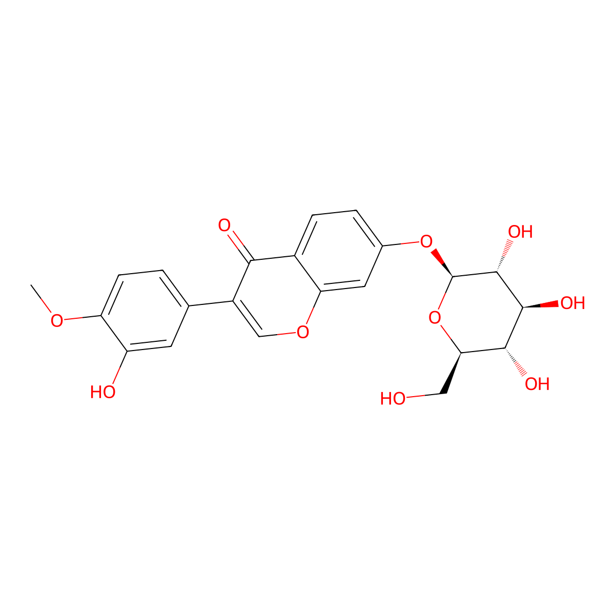 Calycosin 7-o-beta-D-glucoside molecular structure, CAS 20633-67-4