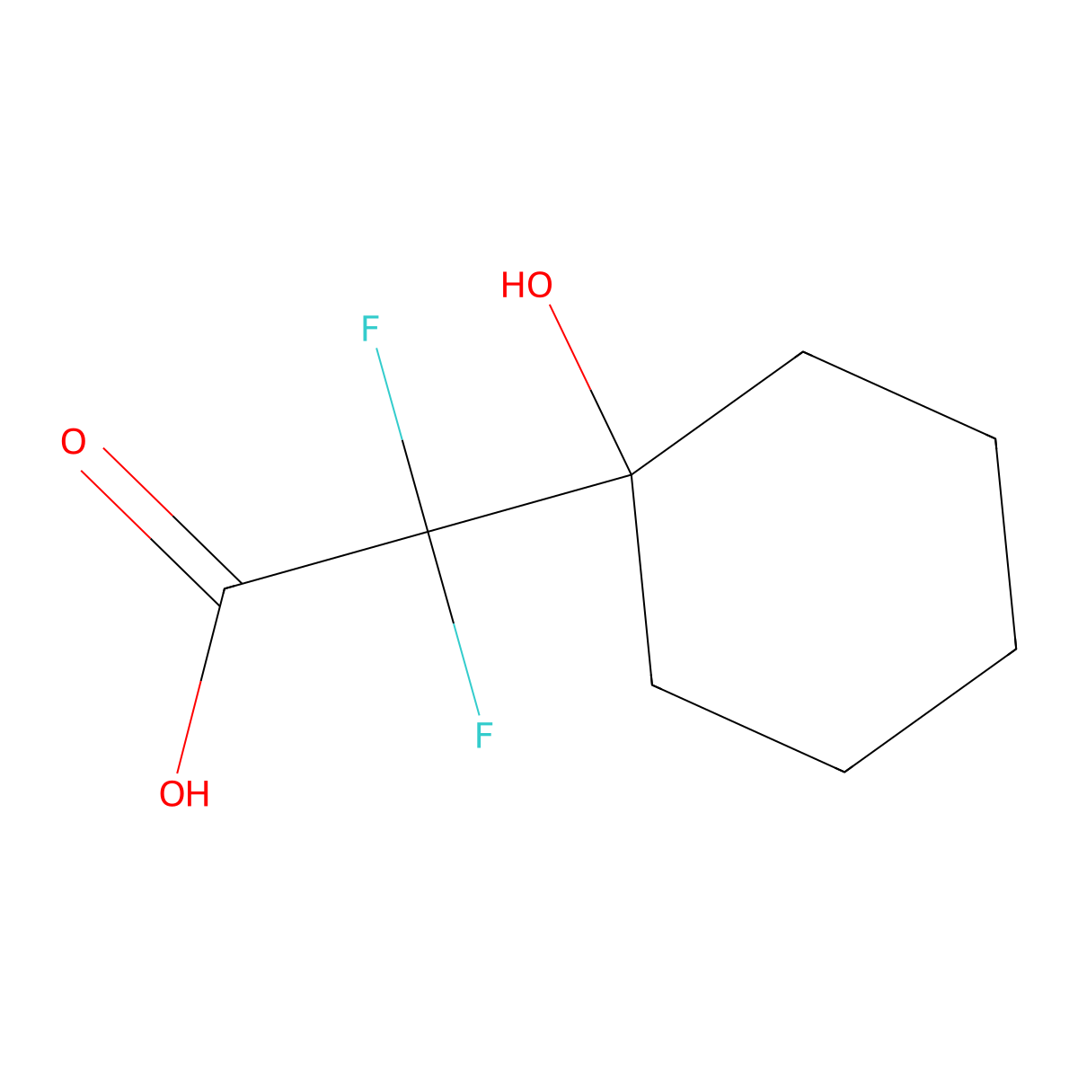 2,2-Difluoro-2-(1-hydroxycyclohexyl)acetic acid molecular structure, CAS 206346-77-2