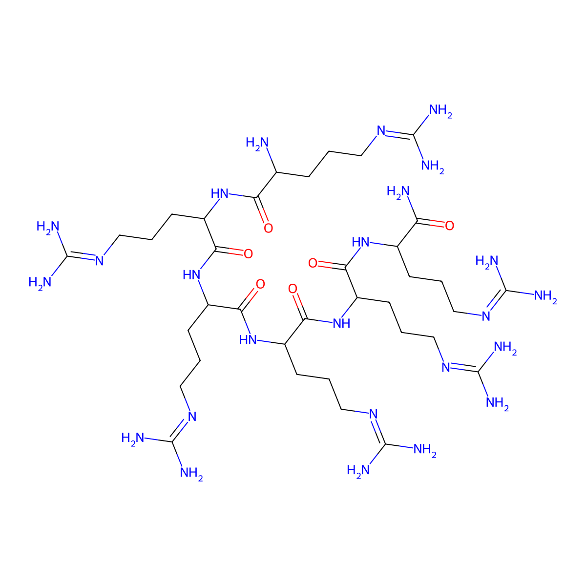 L-Argininamide, L-arginyl-L-arginyl-L-arginyl-L-arginyl-L-arginyl- molecular structure, CAS 206350-77-8