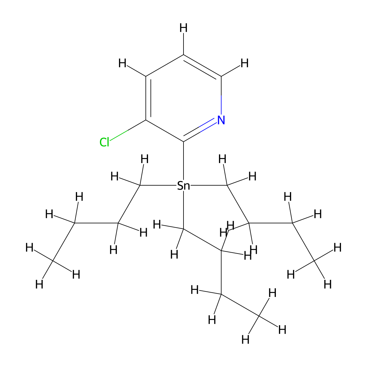 3-Chloro-2-(tributylstannyl)pyridine molecular structure, CAS 206357-78-0