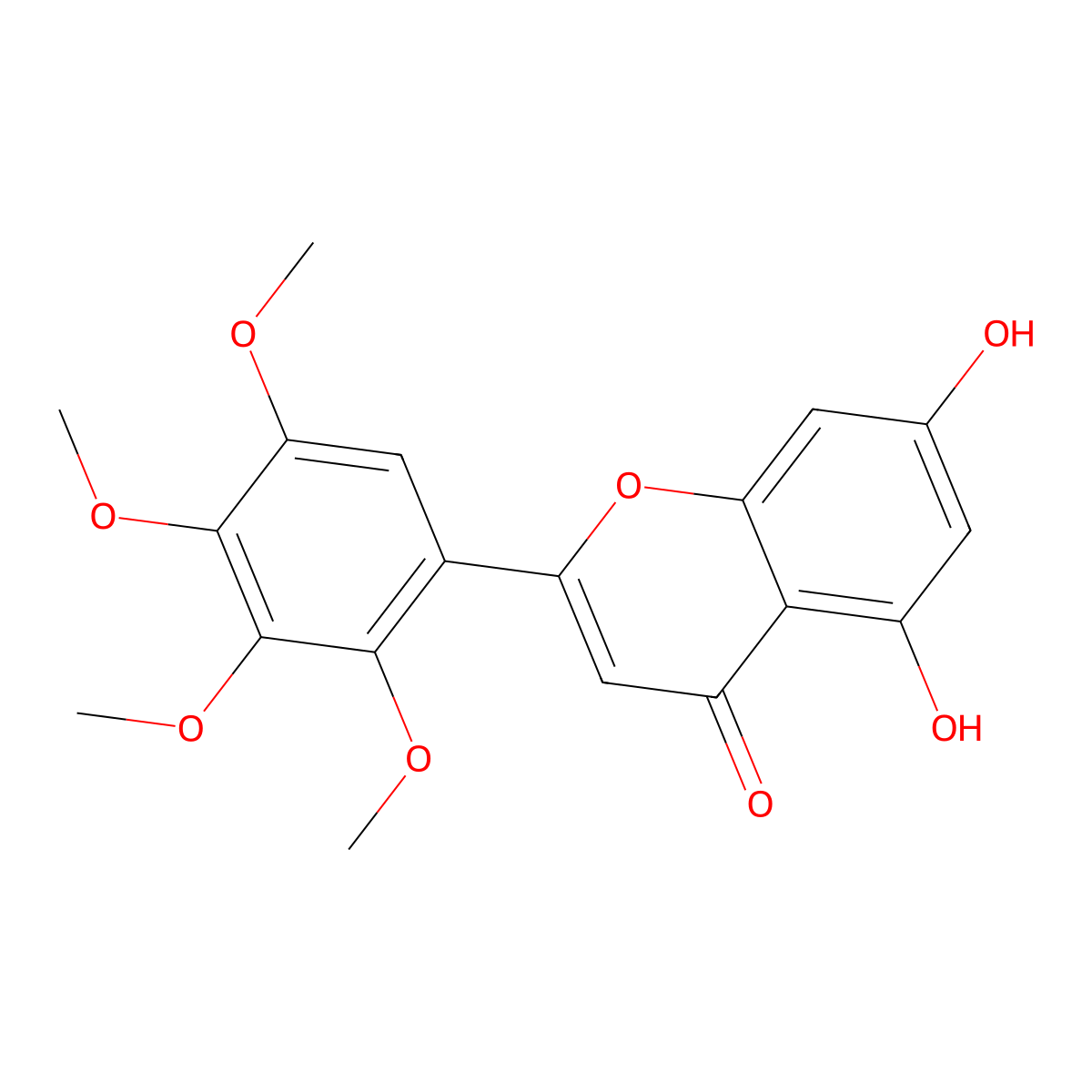 5,7-Dihydroxy-2',3',4',5'-tetramethoxyflavone molecular structure, CAS 206358-02-3