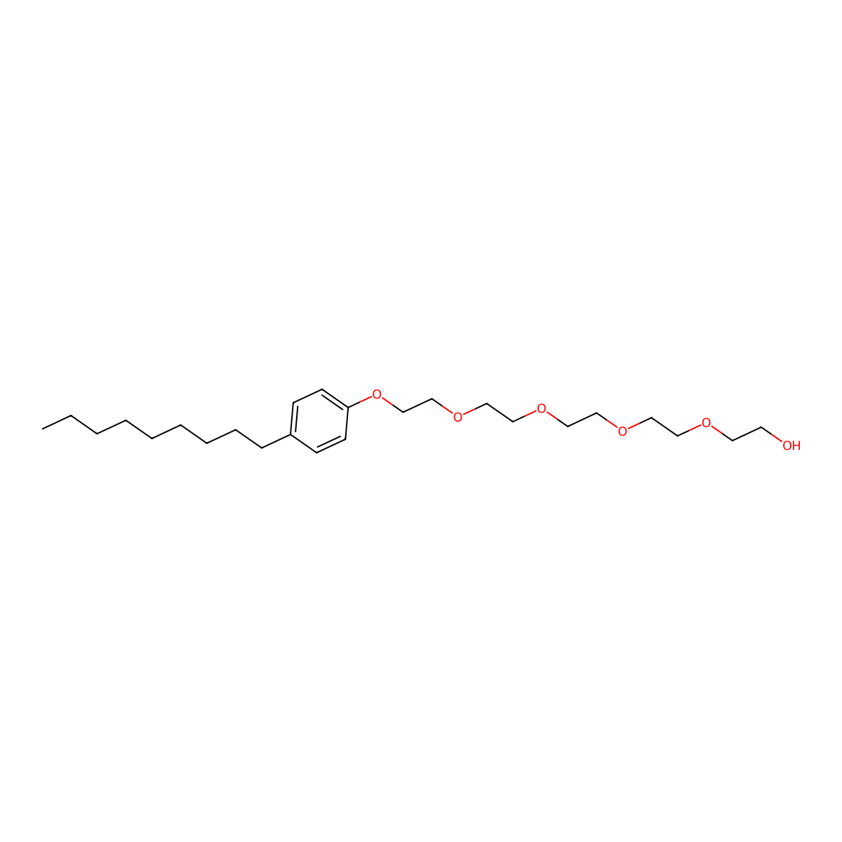 Pentaethylene glycol mono(p-nonylphenyl) ether molecular structure, CAS 20636-48-0