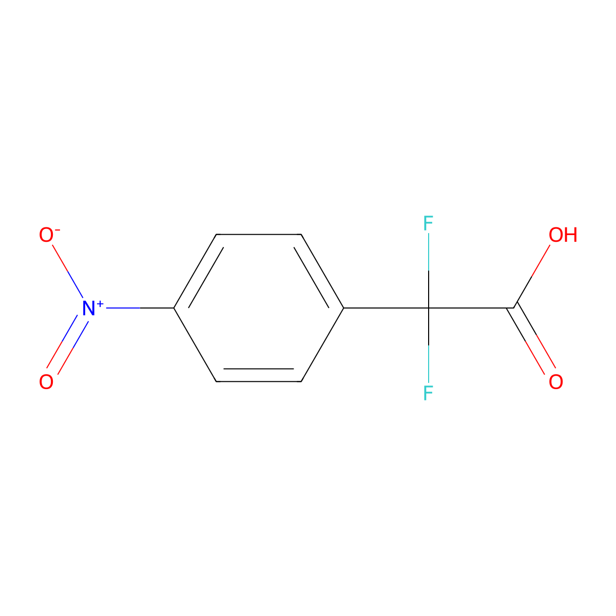 2,2-Difluoro-2-(4-nitrophenyl)acetic acid molecular structure, CAS 206360-56-7