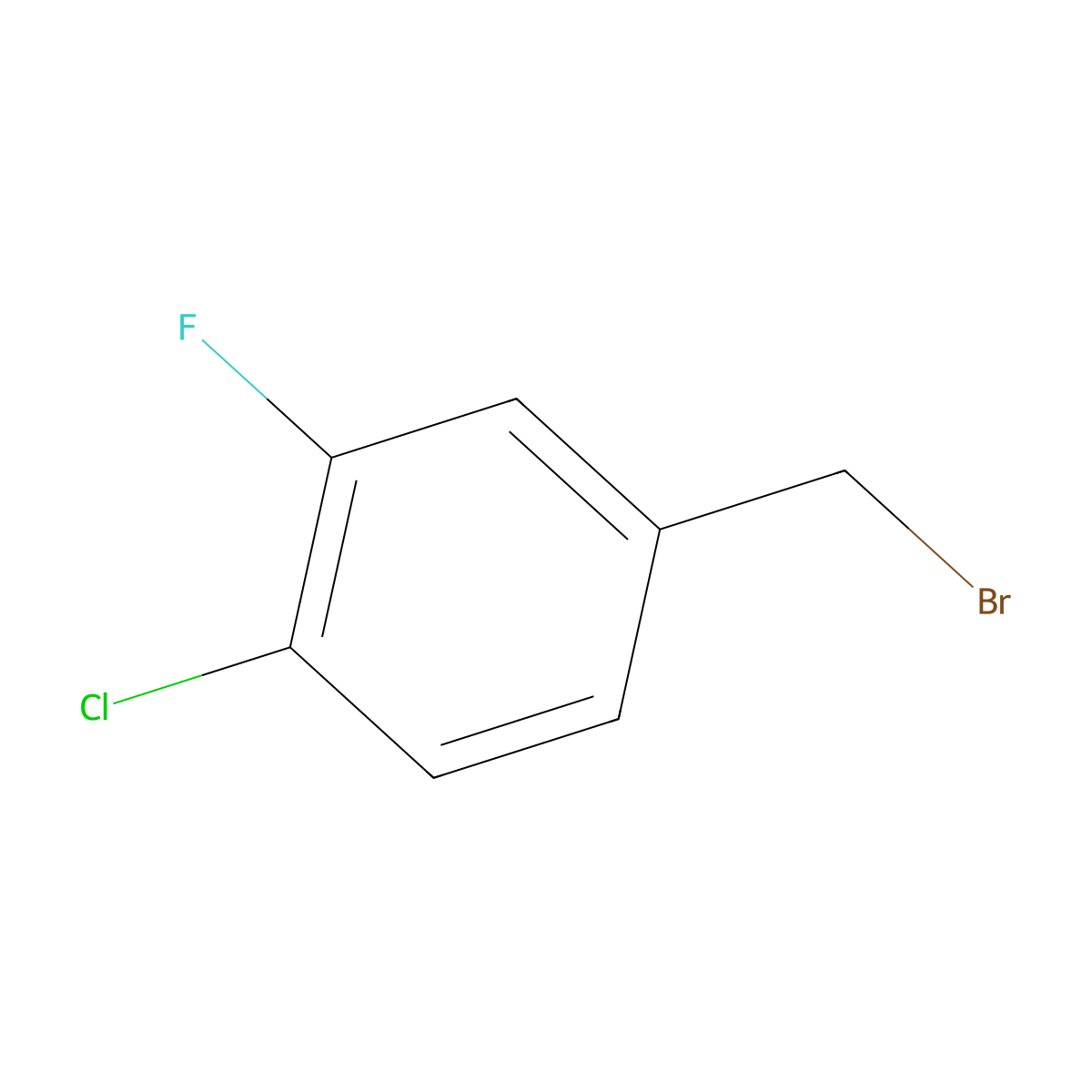 4-(Bromomethyl)-1-chloro-2-fluorobenzene molecular structure, CAS 206362-80-3
