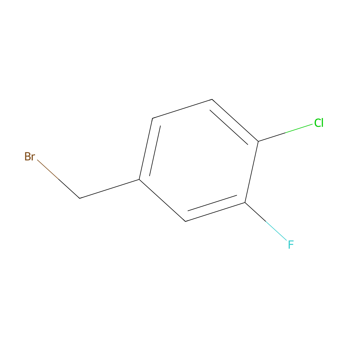4-(Bromomethyl)-1-chloro-2-fluorobenzene molecular structure, CAS 206362-80-3
