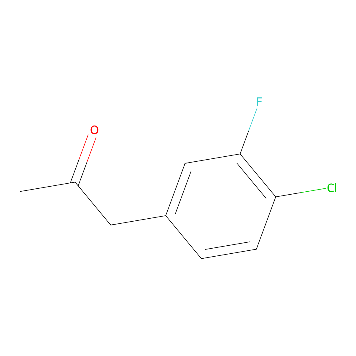 1-(4-Chloro-3-fluorophenyl)propan-2-one molecular structure, CAS 206362-95-0
