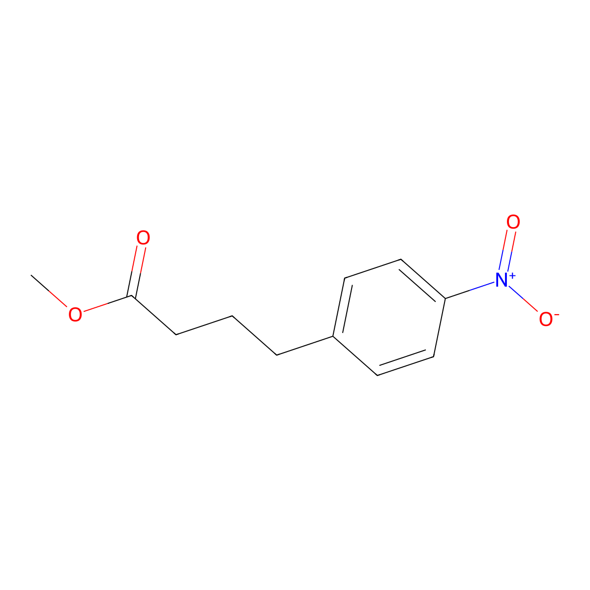 Methyl 4-(4-nitrophenyl)butanoate molecular structure, CAS 20637-02-9