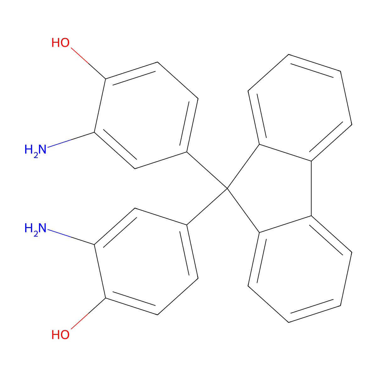 9,9-Bis(3-amino-4-hydroxyphenyl)fluorene molecular structure, CAS 20638-07-7