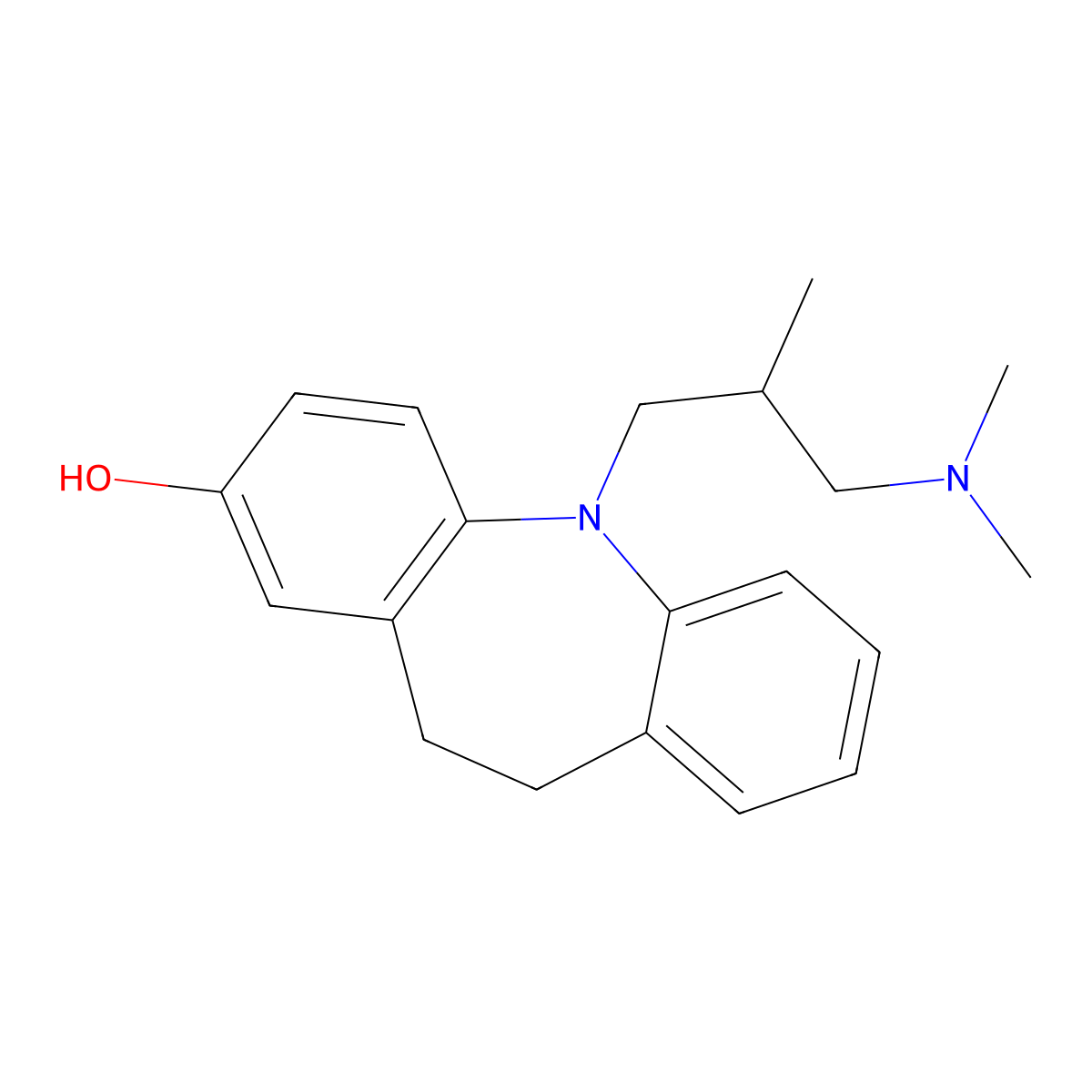 2-Hydroxytrimipramine molecular structure, CAS 2064-15-5