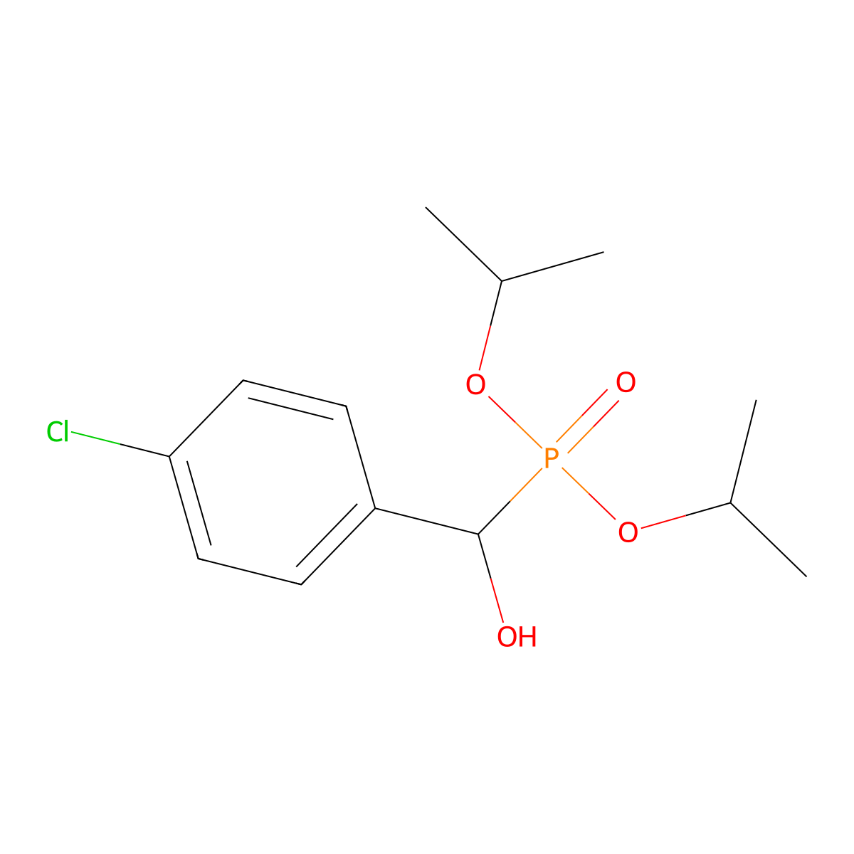 (4-Chlorophenyl)-di(propan-2-yloxy)phosphorylmethanol molecular structure, CAS 20641-27-4