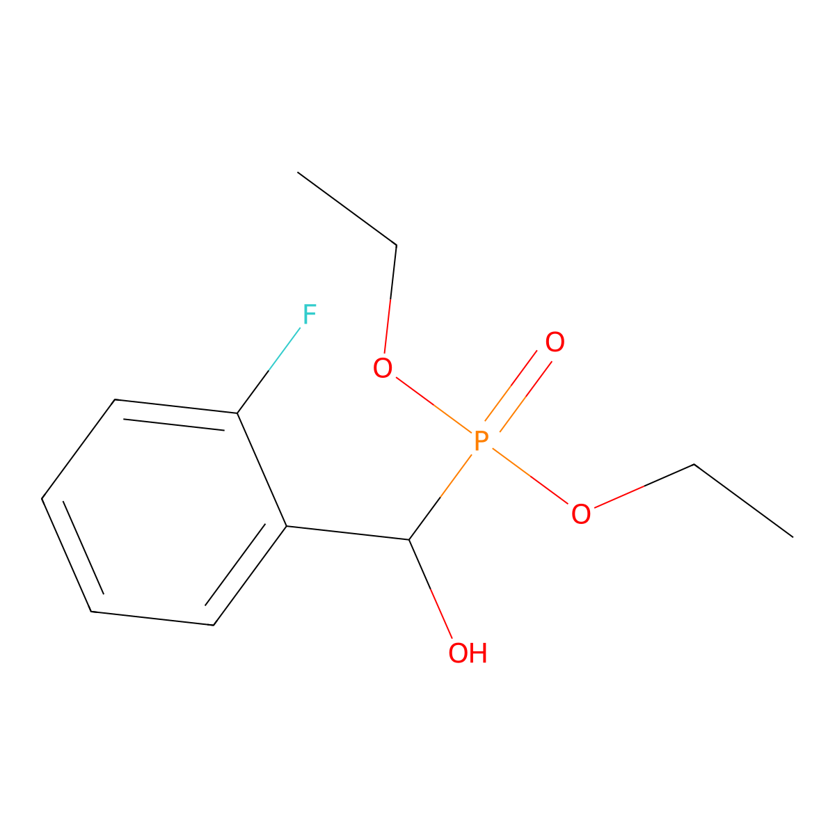 Diethoxyphosphoryl-(2-fluorophenyl)methanol molecular structure, CAS 20641-35-4