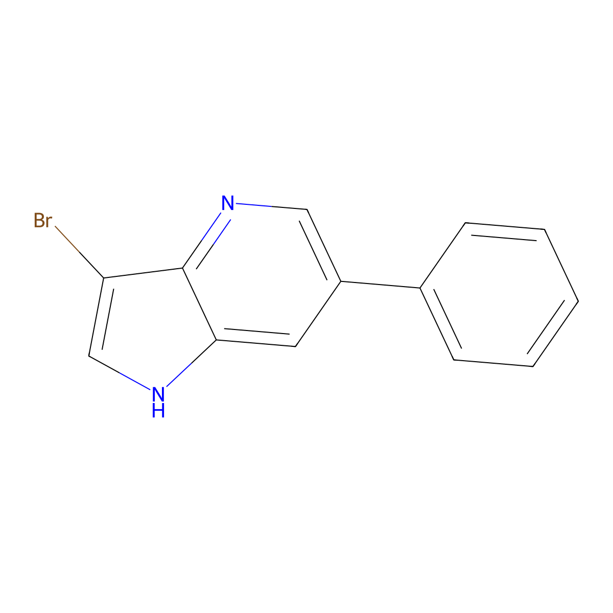 3-Bromo-6-phenyl-1H-pyrrolo[3,2-B]pyridine molecular structure, CAS 2064117-53-7