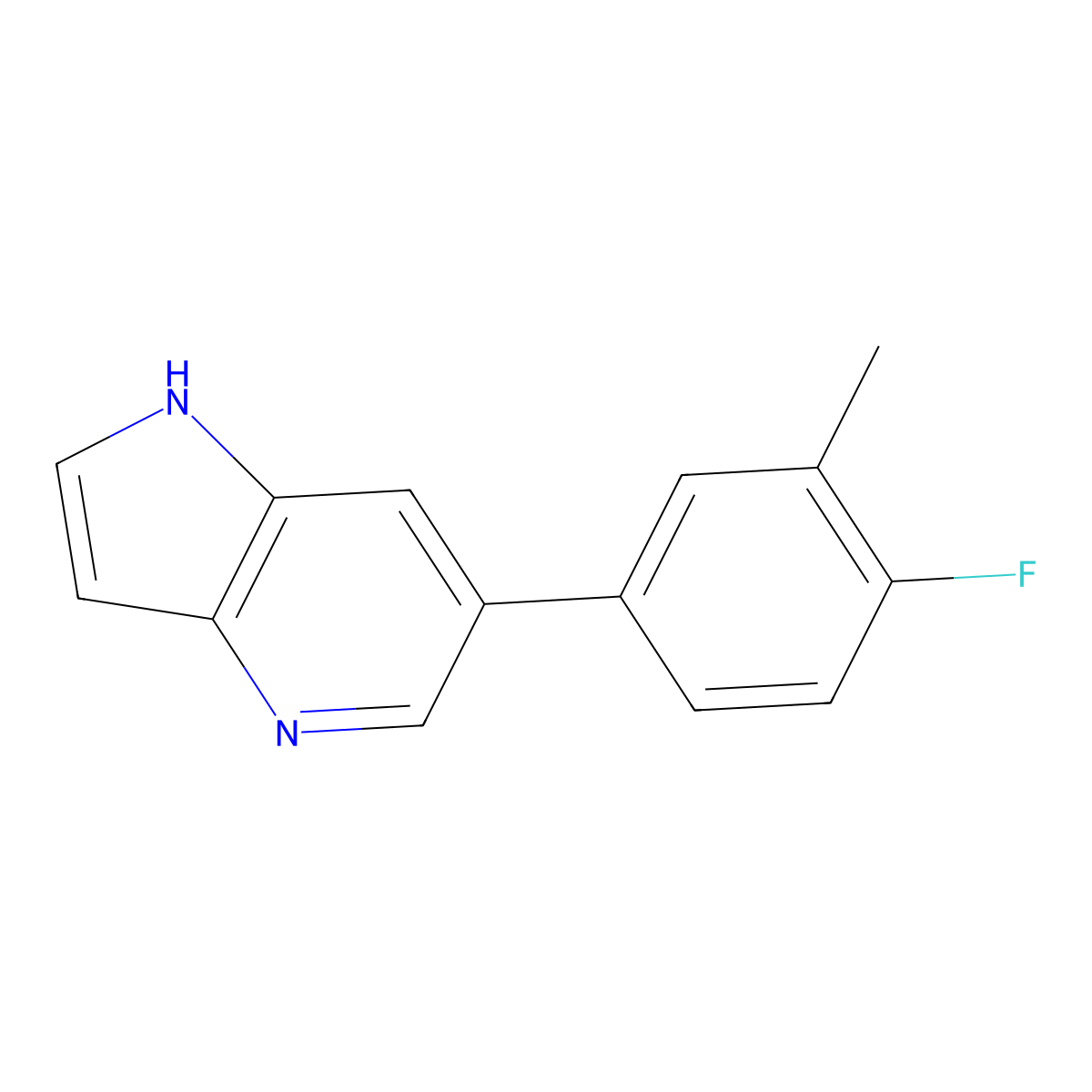 6-(4-Fluoro-3-methylphenyl)-1H-pyrrolo[3,2-b]pyridine molecular structure, CAS 2064117-73-1