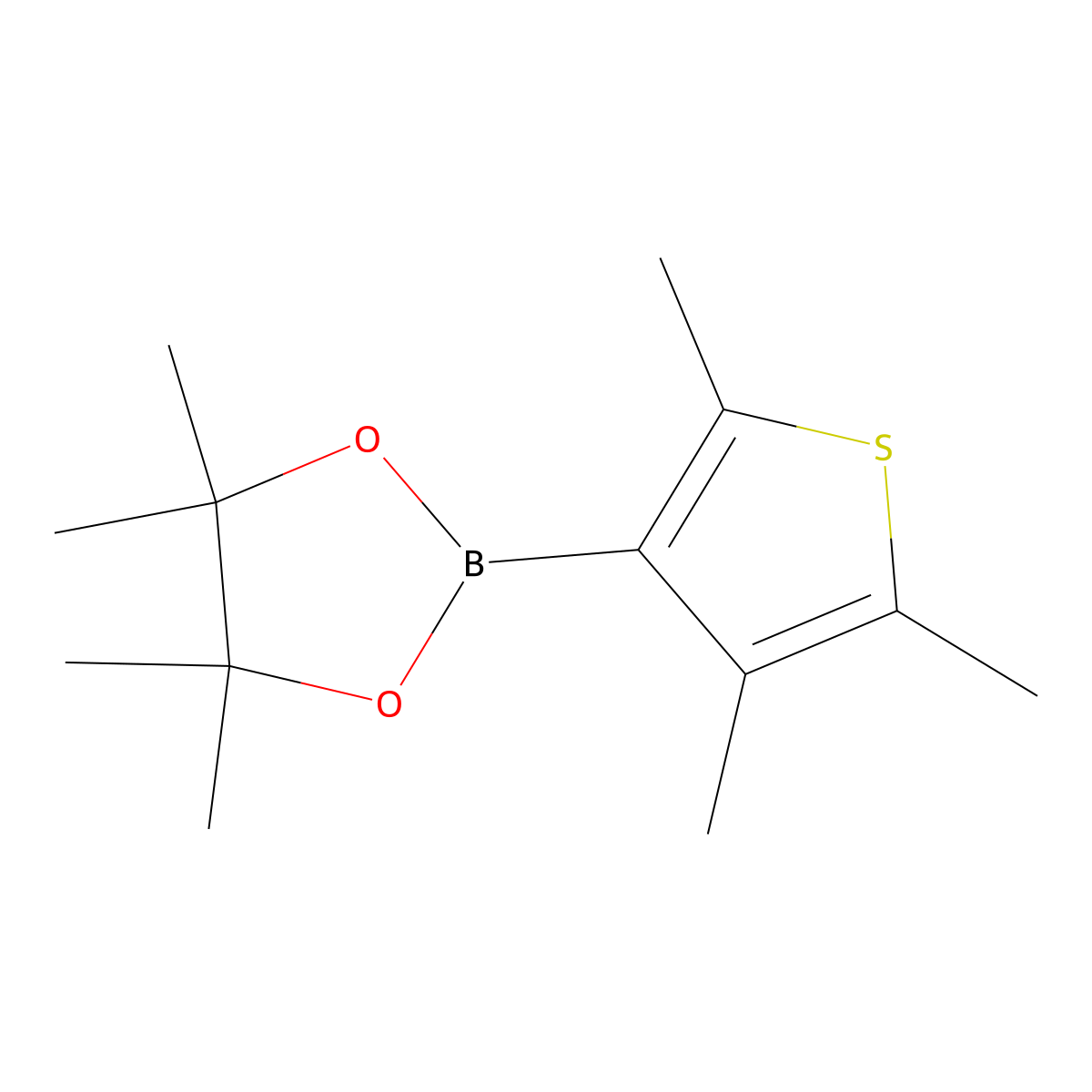 4,4,5,5-Tetramethyl-2-(2,4,5-trimethylthiophen-3-yl)-1,3,2-dioxaborolane molecular structure, CAS 2064117-97-9