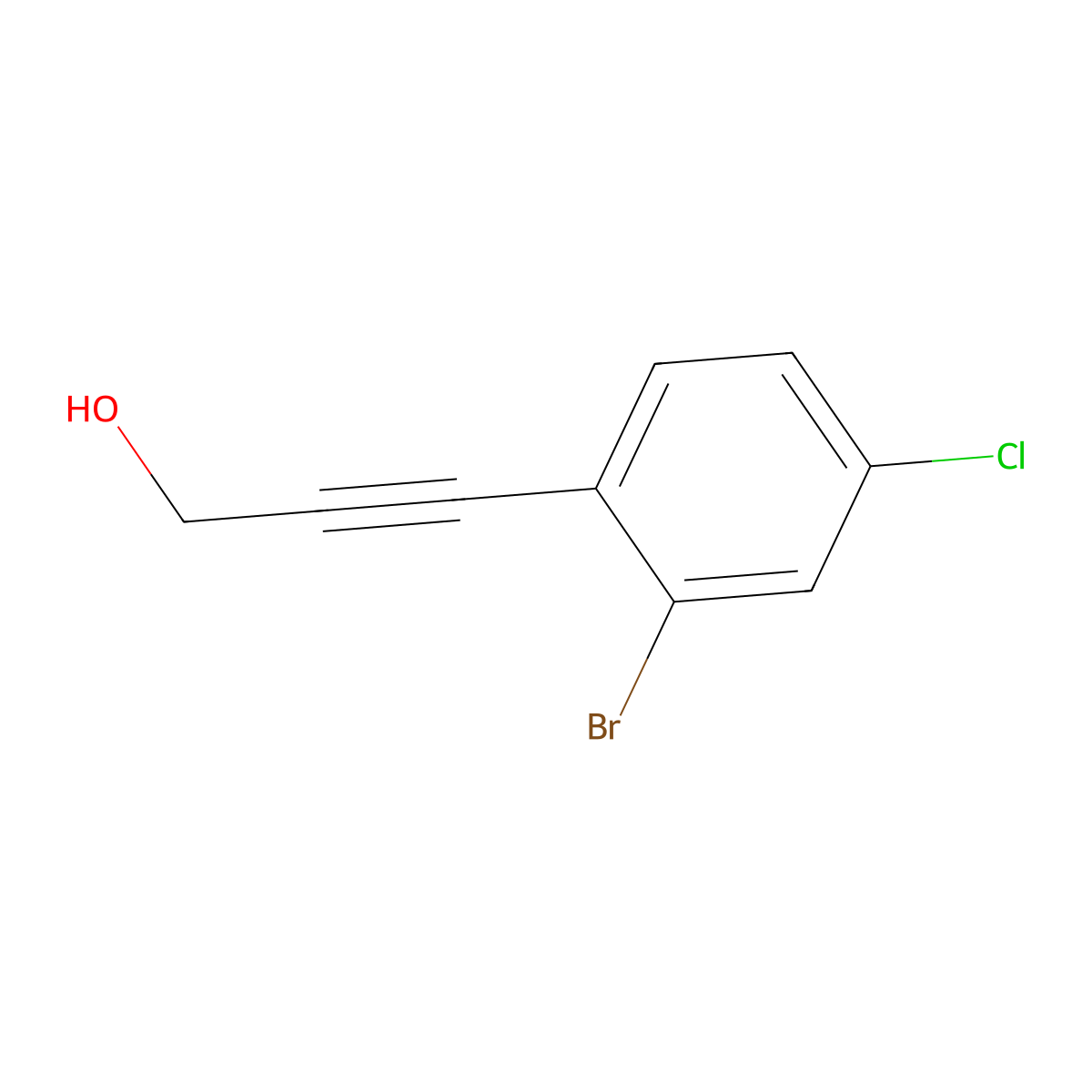 3-(2-Bromo-4-chlorophenyl)-2-propyn-1-ol molecular structure, CAS 2064122-39-8