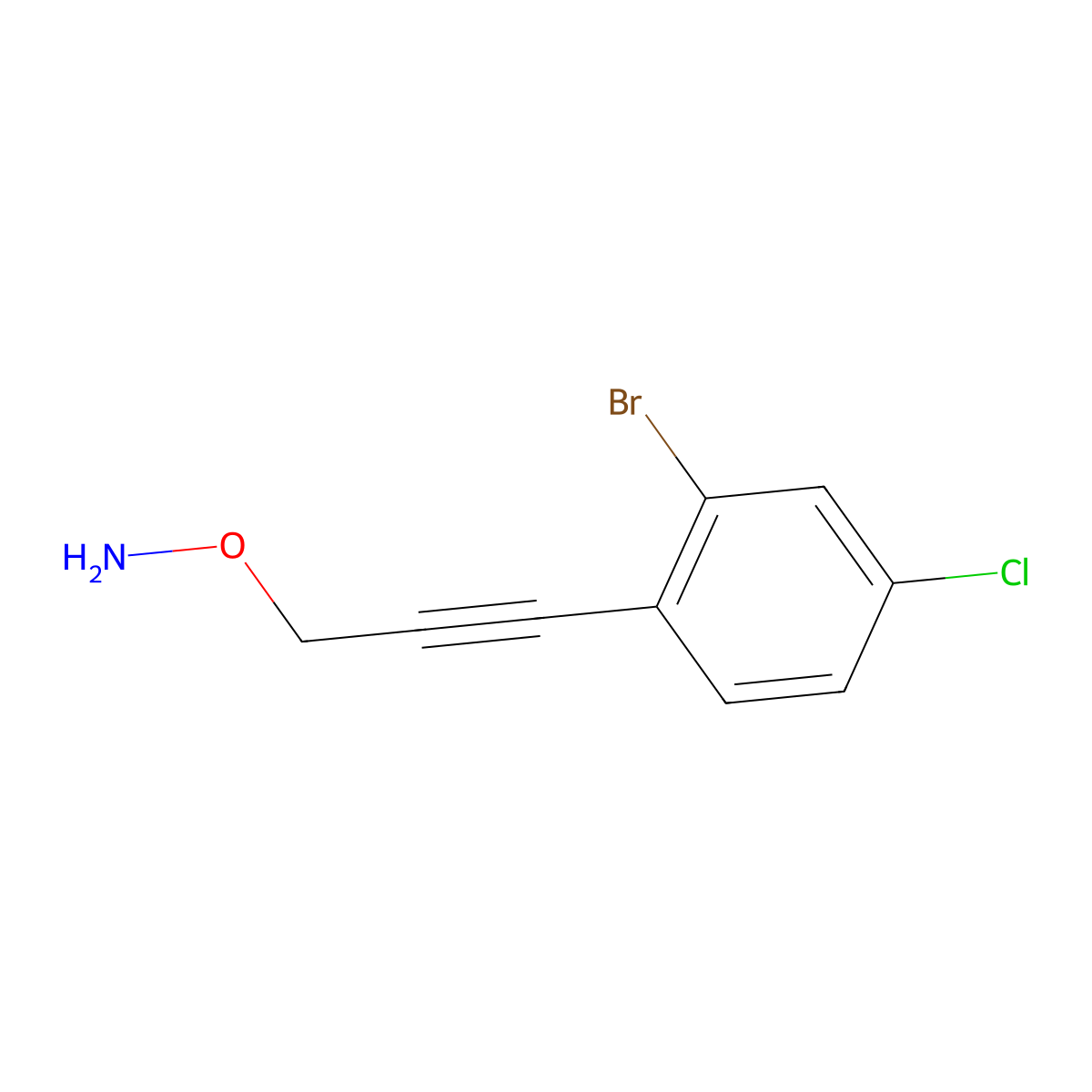 O-[3-(2-bromo-4-chlorophenyl)-2-propyn-1-yl]hydroxylamine molecular structure, CAS 2064122-41-2
