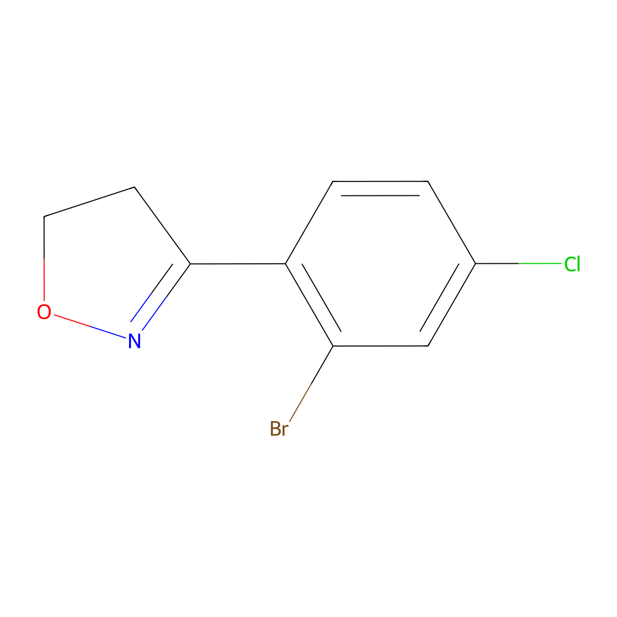 3-(2-Bromo-4-chlorophenyl)-4,5-dihydro-1,2-oxazole molecular structure, CAS 2064122-42-3