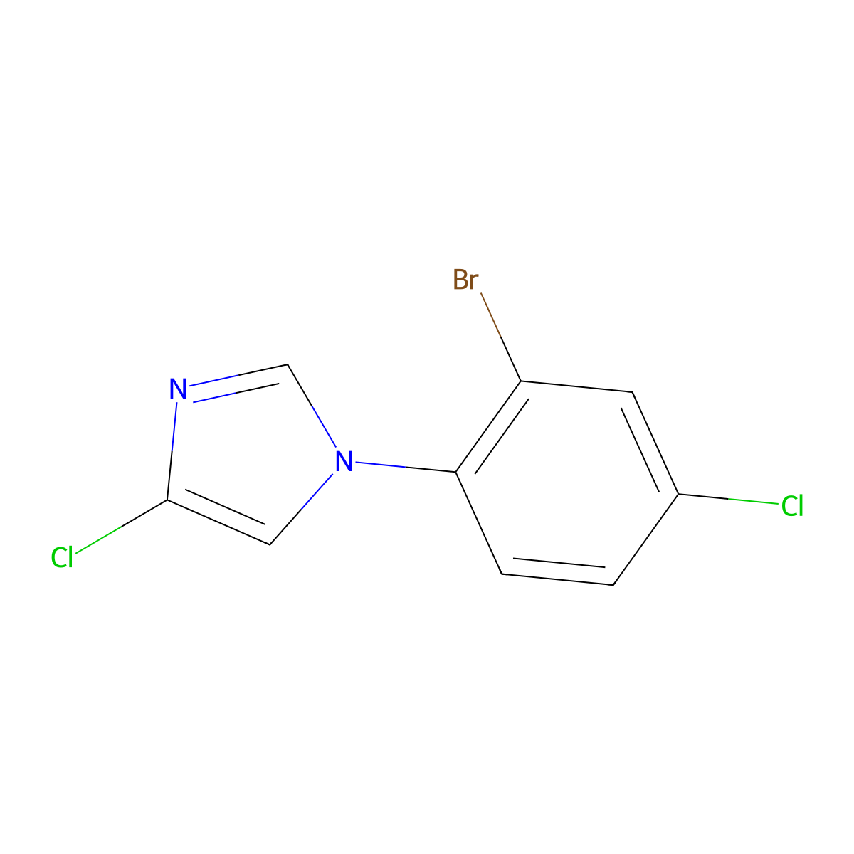 1-(2-Bromo-4-chlorophenyl)-4-chloro-1H-imidazole molecular structure, CAS 2064122-46-7