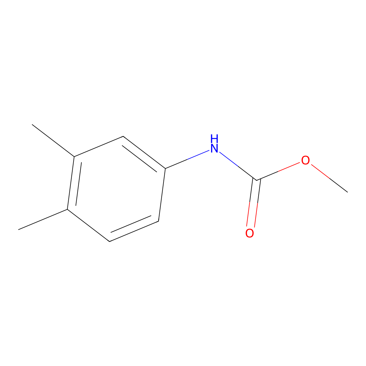 Carbamic acid, (3,4-dimethylphenyl)-, methyl ester molecular structure, CAS 20642-87-9