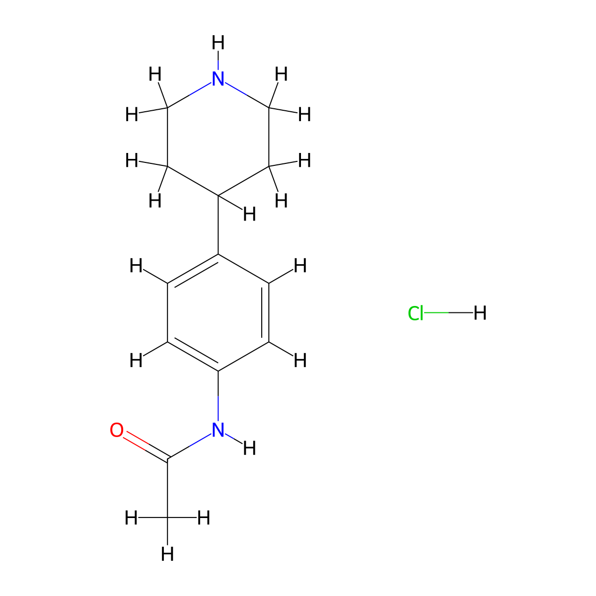 N-(4-(Piperidin-4-yl)phenyl)acetamide hydrochloride molecular structure, CAS 2064217-79-2