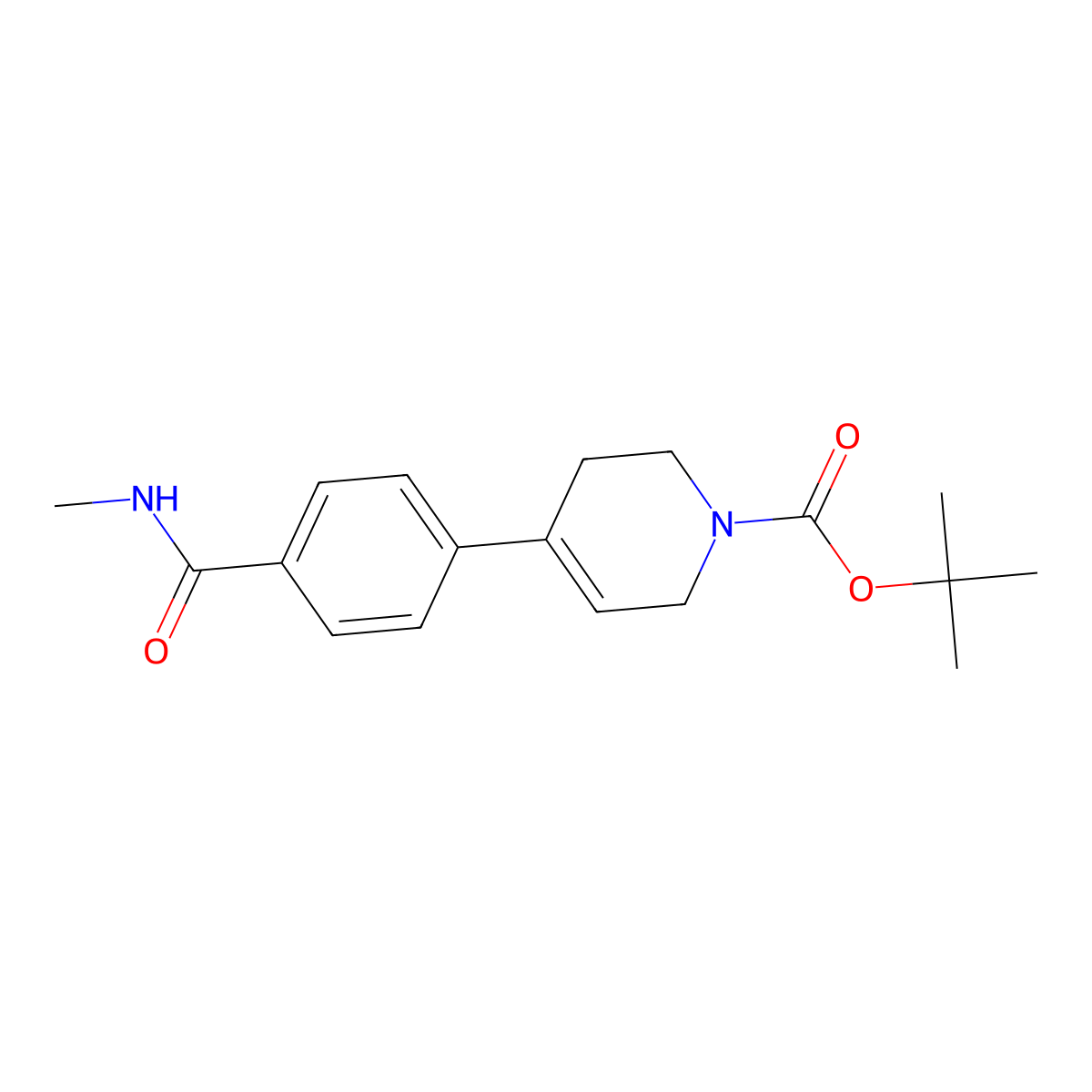 tert-butyl 4-(4-(methylcarbamoyl)phenyl)-3,6-dihydropyridine-1(2H)-carboxylate molecular structure, CAS 2064217-80-5