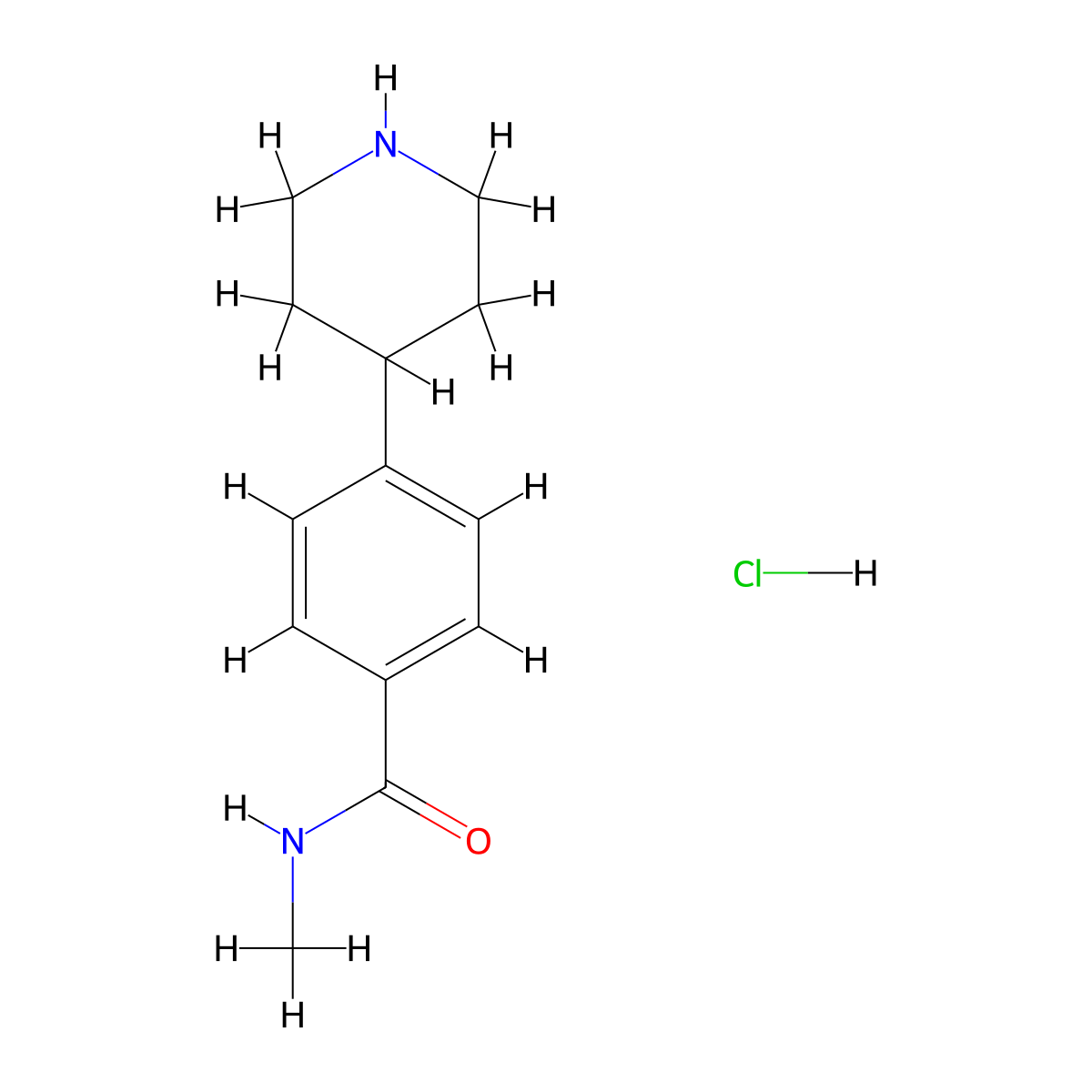 n-Methyl-4-(piperidin-4-yl)benzamide hydrochloride molecular structure, CAS 2064217-81-6