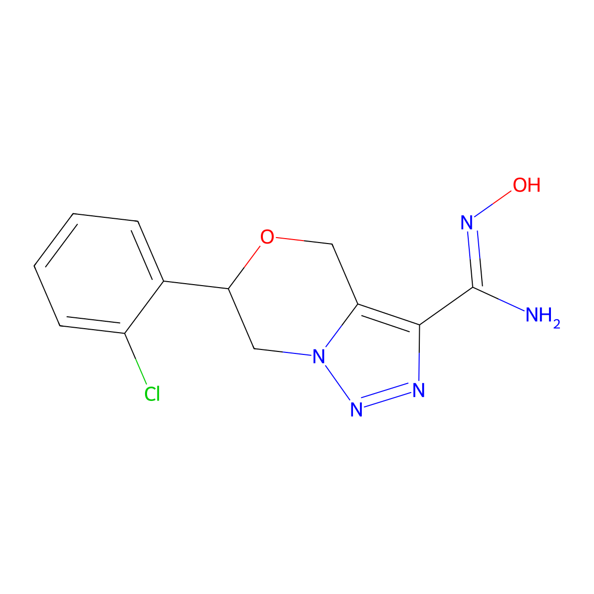 6-(2-chlorophenyl)-N'-hydroxy-6,7-dihydro-4H-[1,2,3]triazolo[5,1-c][1,4]oxazine-3-carboximidamide molecular structure, CAS 2064252-15-7