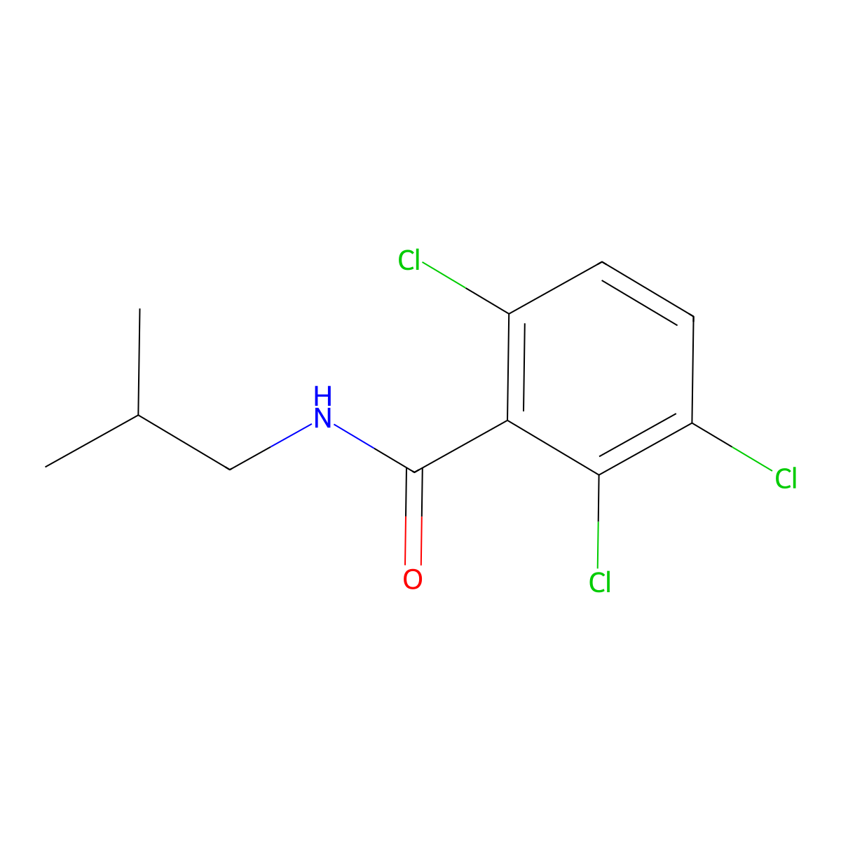 2,3,6-trichloro-N-(2-methylpropyl)benzamide molecular structure, CAS 20643-37-2